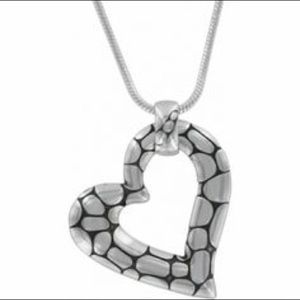 Brighton silver slanted heart Necklace